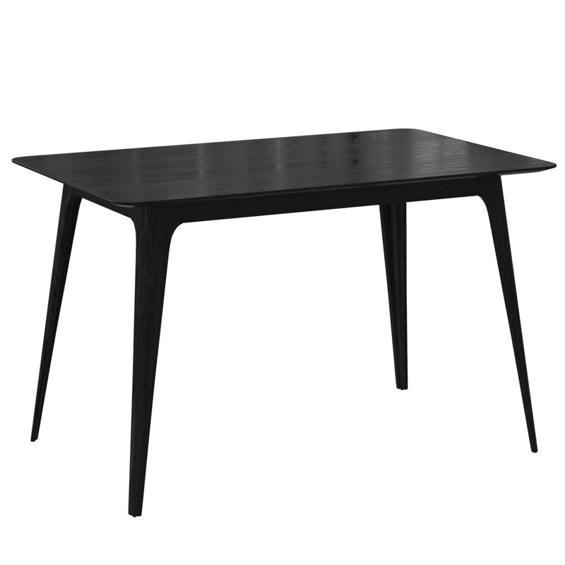 Dining Table Solid Wood Legs, Black, Black