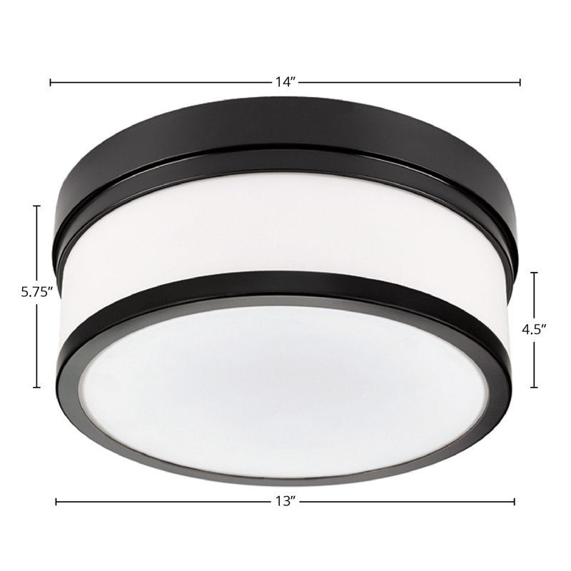 Plafonnier encastré en verre Zaccaria, Noir, H 5,75 po x l 14 po x P 14 po