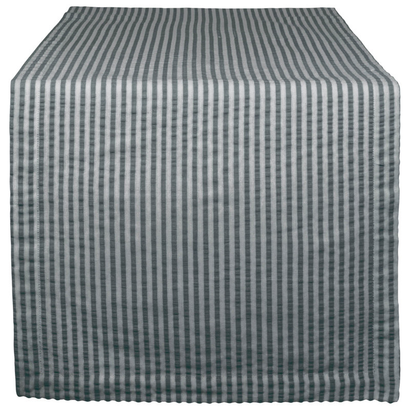 Wilford Seersucker Table Runner, Mineral, 108" L x 14" W