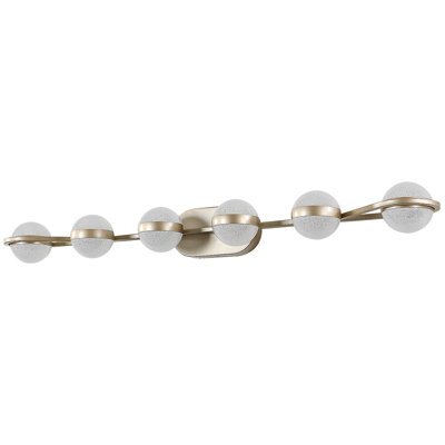43" Minimalist LED Bathroom Vanity Light with Crystal Sand Acrylic Shades,6-Light Wall Mounted Decorative Lighting Fixture, Suitable for Bathroom Vanity Mirror