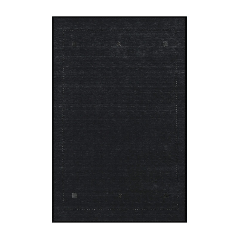Tapis contemporain noir, Rectangle 7 pi x 10 pi