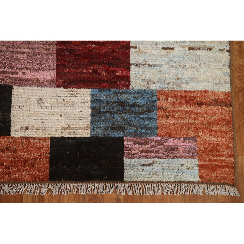 Tapis géométrique en laine marocain fait à la main 6 x 10