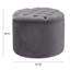 53.3cm Wide Velvet Tufted Round Solid Colour Standard Ottoman with Storage-1306106350