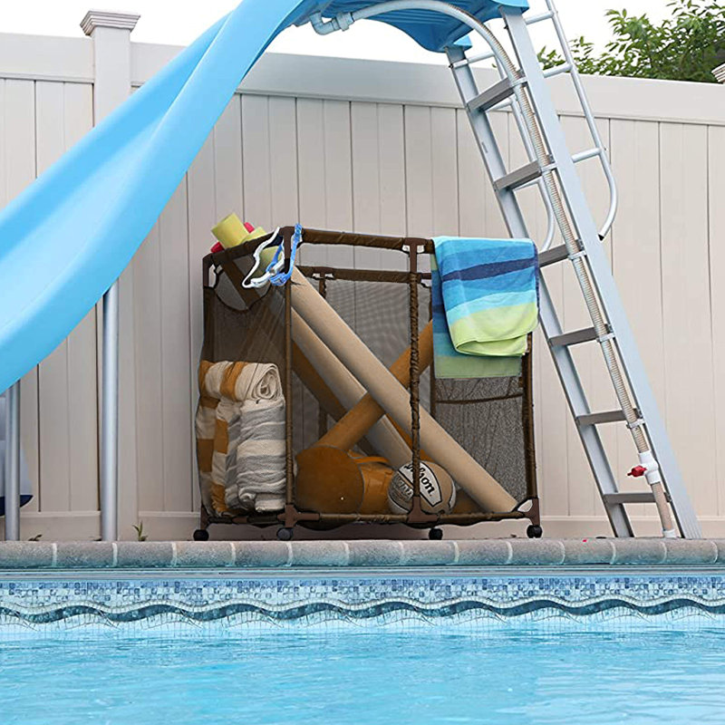 Essentially Yours 34'' W 0 Gallons Water Resistant Plastic Deck Box with Wheels, Brown