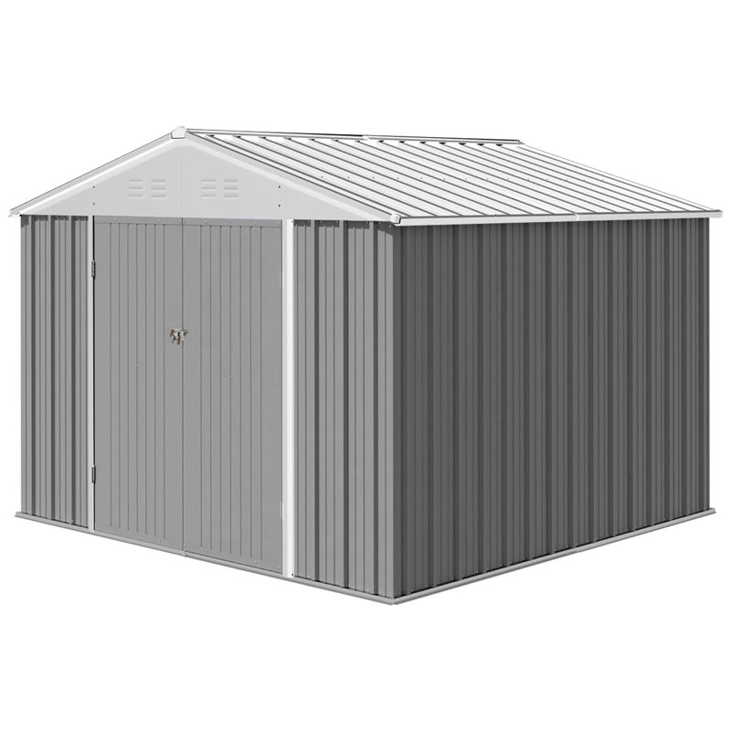 Galvanized Steel Horizontal Storage Shed, 79.92" H x 94.08" W x 94.08" D, Gray Incorrect