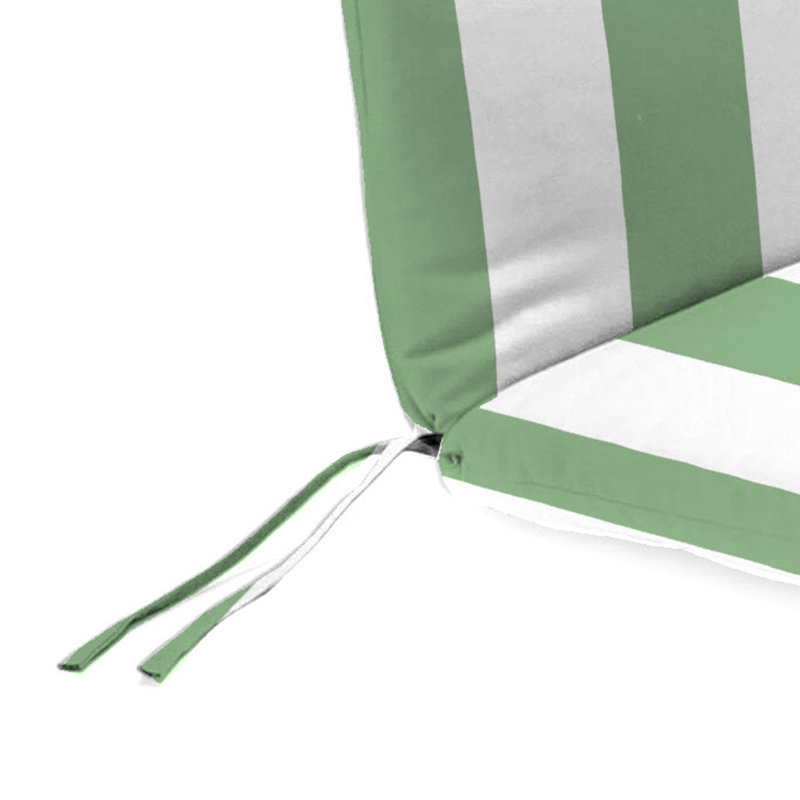 74" x 22" Outdoor Chaise Lounge Cushion with Ties and Loop, Awning Cucumber