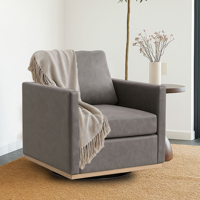 Chaise de canapé à coussin souple rotatif de style moderne avec base en métal convenant à la chambre à coucher, au salon et au salon