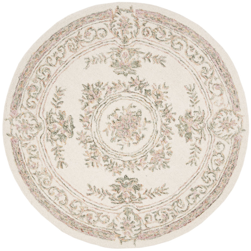 Tapis oriental en laine touffeté à la main Enid, Rond 3 pi