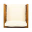 Fauteuil club d'extérieur en bois, de 4, coussins imperméables, finition, rassemblements de patio, siège beige confortable avec coussin d'eau - tissu et facile à assembler