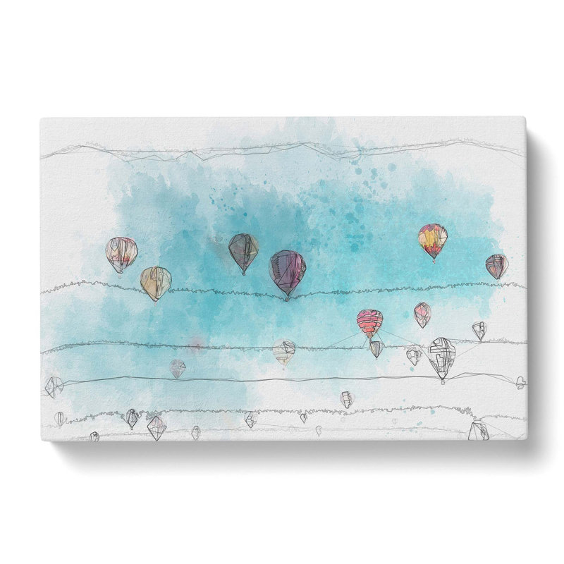 The Hot Air Balloons In Abstract - Wrapped Canvas Print, 40cm H x 60cm W x 3cm D
