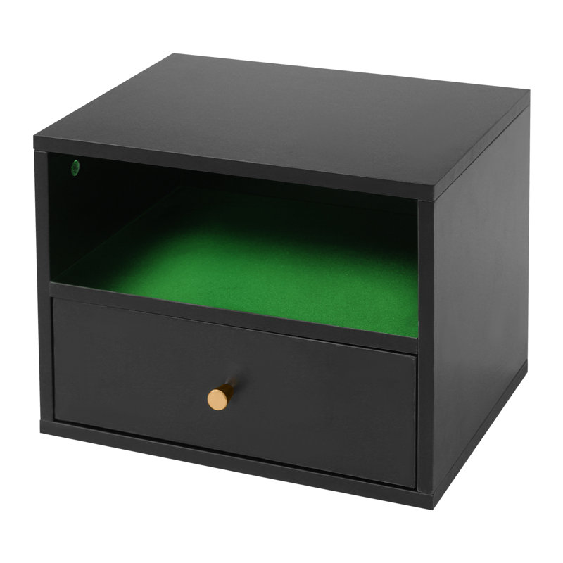 Table de chevet flottante avec tiroirs coulissants, Noir