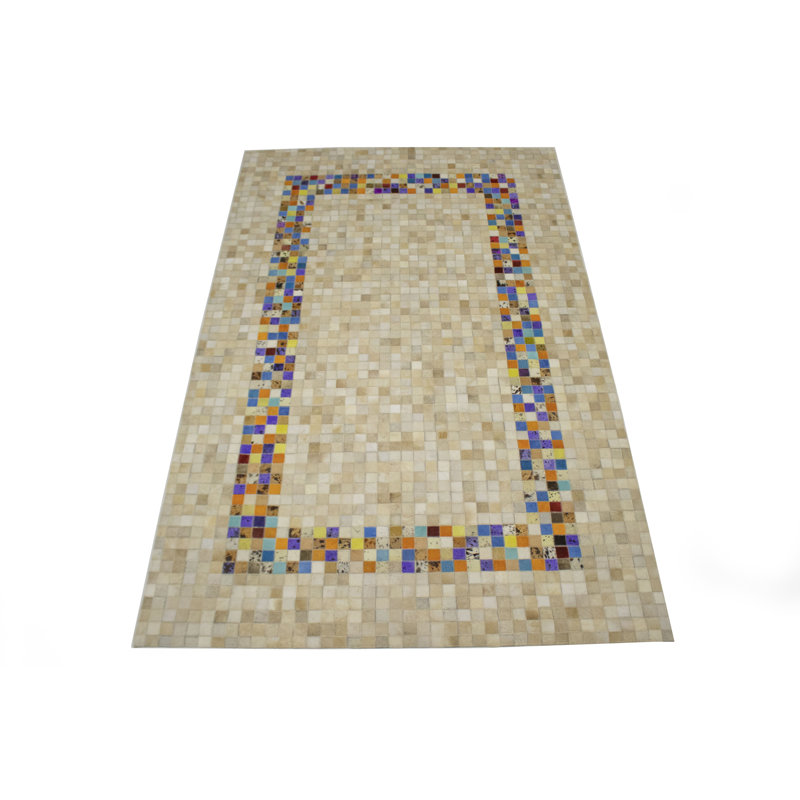 Performance Cowhide Geometric Indoor Rug, Rectangle 4' x 6'