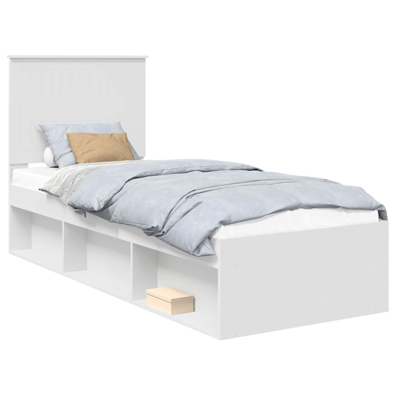 Solid Wood Bed, White, Small Single (2'6)