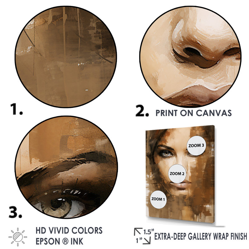 «Woman Typo Portrait» sur impression sur toile, Toile tendue, 20" H x 12" W