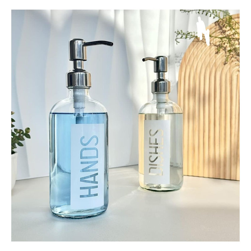 White Glass Soap Dispenser Set 2 Pack