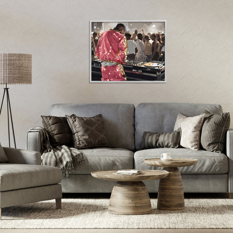 «DJ Performance At Nightclub», estampe numérique, design par Franklyn Gregory, 16 x 20, Farmhouse Grey Giclee Framed