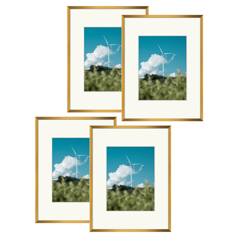 Cadre photo Drennon en métal, cadres photo ou plateau de table et fixation murale, Bronze, 9 po x 12 po emmêlé à 6 po x 8 po