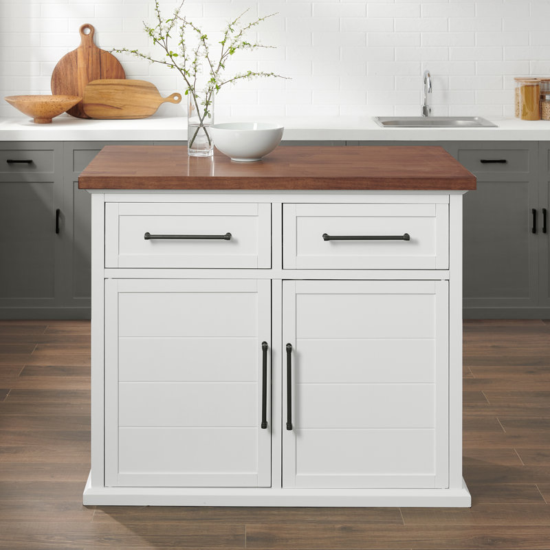 Jorianna Solid Wood Top Kitchen Island