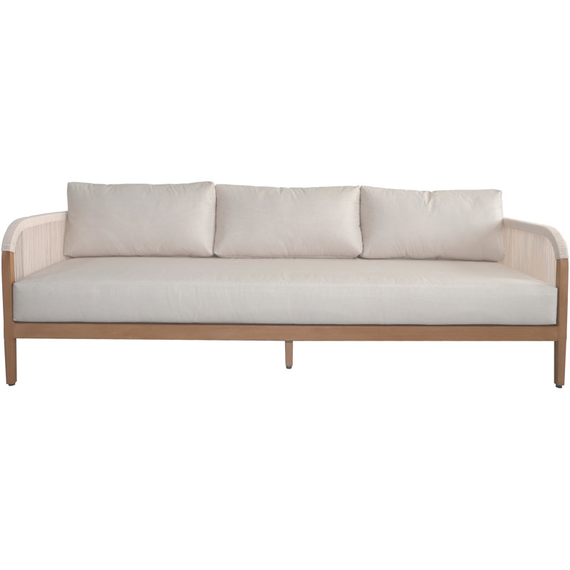Maui 88" Wide Outdoor Reversible Sofa with Cushions, Cream