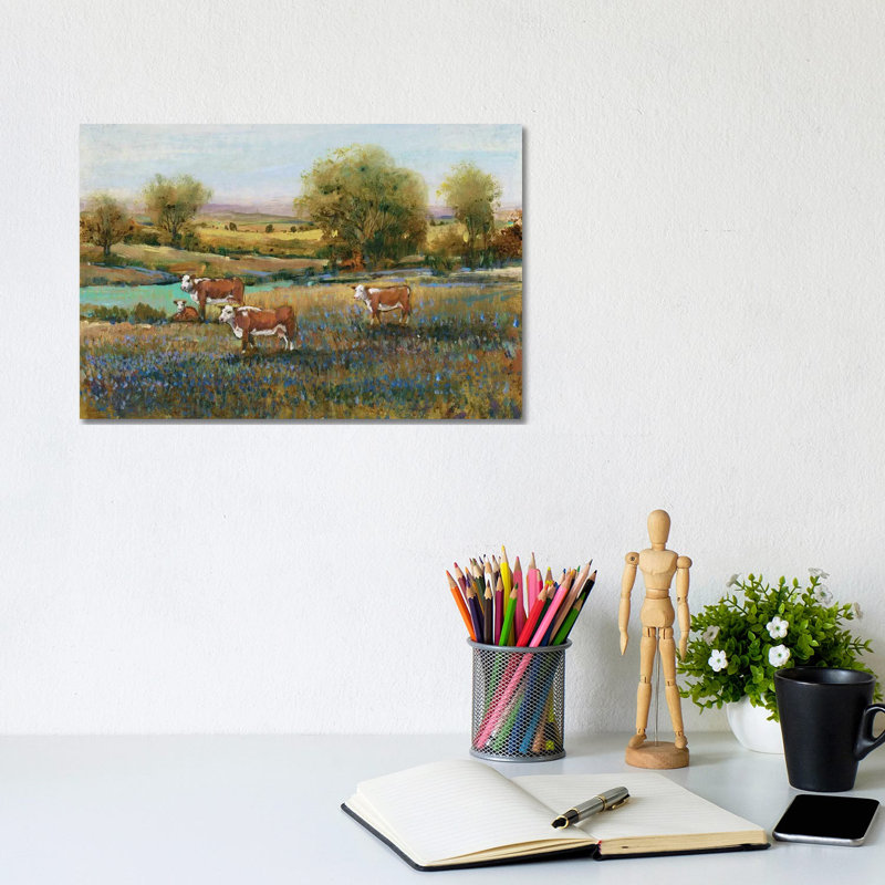 Field Of Cattle II by Tim OToole - Gallery-Wrapped Canvas Giclée on Canvas, Canvas, 20.32 cm H x 30.48 cm W