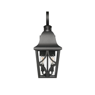 Luminaires muraux d'extérieur, appliques murales extérieures imperméables pour porche, lanterne murale d'extérieur noir mat avec verre transparent, éclairage mural extérieur pour maison, garage, porte d'entrée (1 paquet)