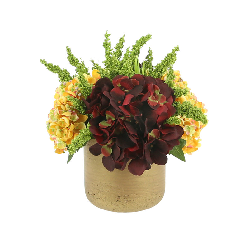 Assorted Hydrangea Arrangement In Round Pot