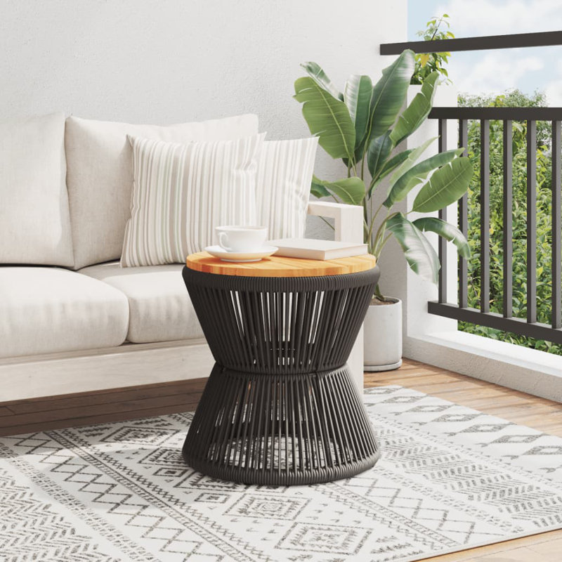  Table basse avec base en fil d'acier noir 17,7 po x 17,3 po
