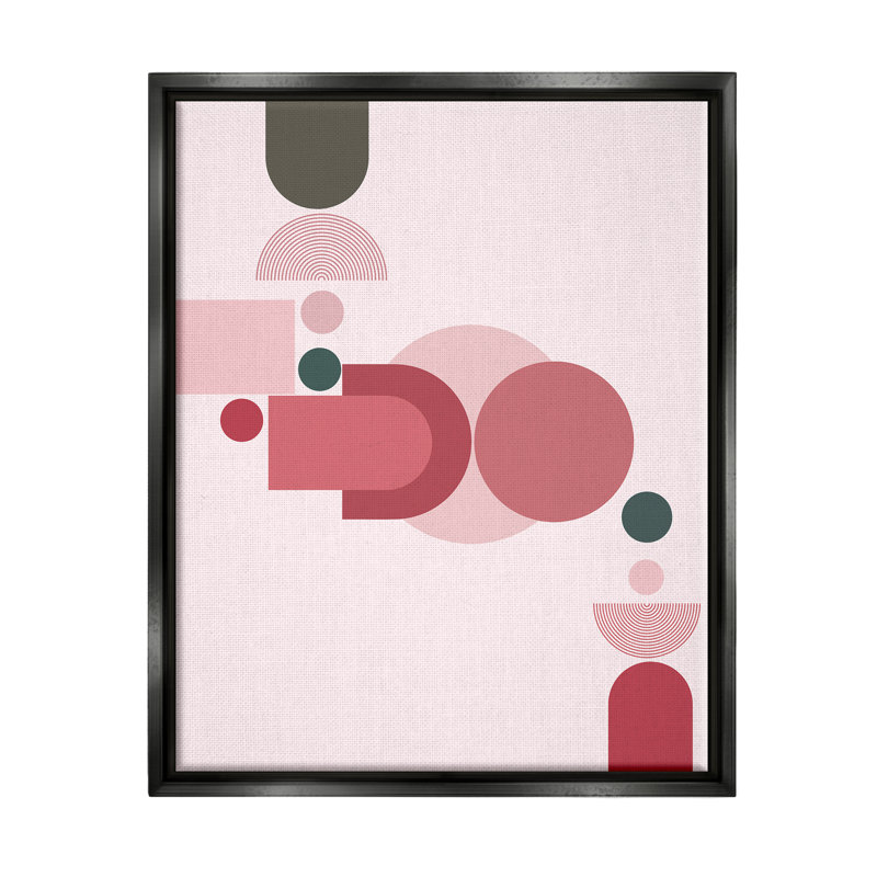 Stupell Industries Pink Varied Geometric Shapes Framed Giclee Art Design By Lil' Rue, H 21 po x l 17 po x P 1,7 po
