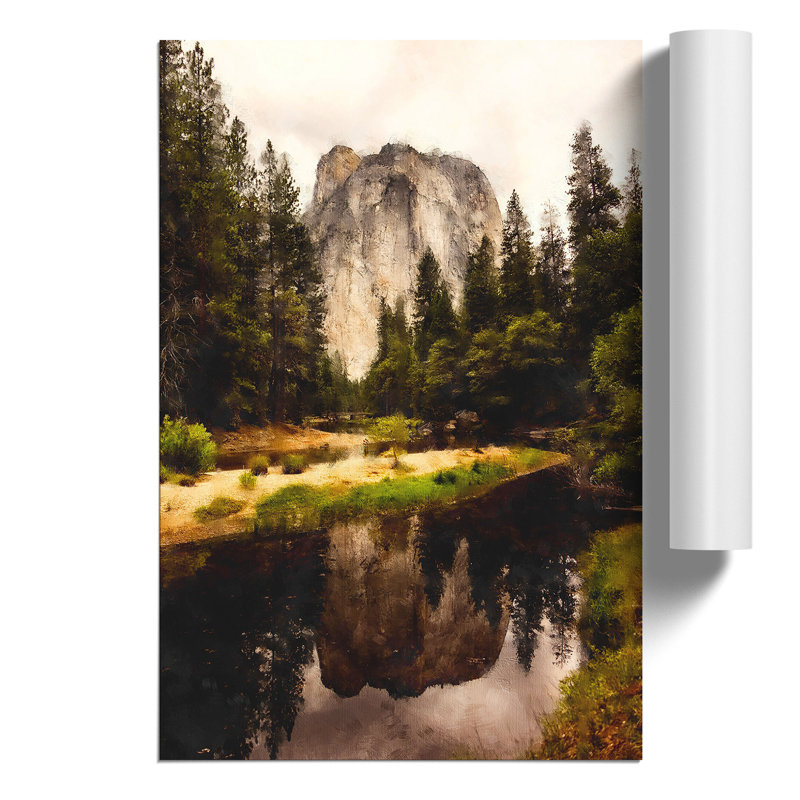Yosemite National Park Painting - Frameless Print, 30cm H x 21cm W x 0.1cm D