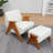 Chenille Upholstered Armchair With Matching Ottoman-1765337428