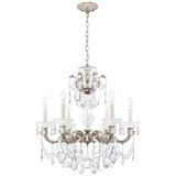 La Scala 6 Light 23in x 25in Chandelier in Parchment Gold with Clear Radiance Crystals