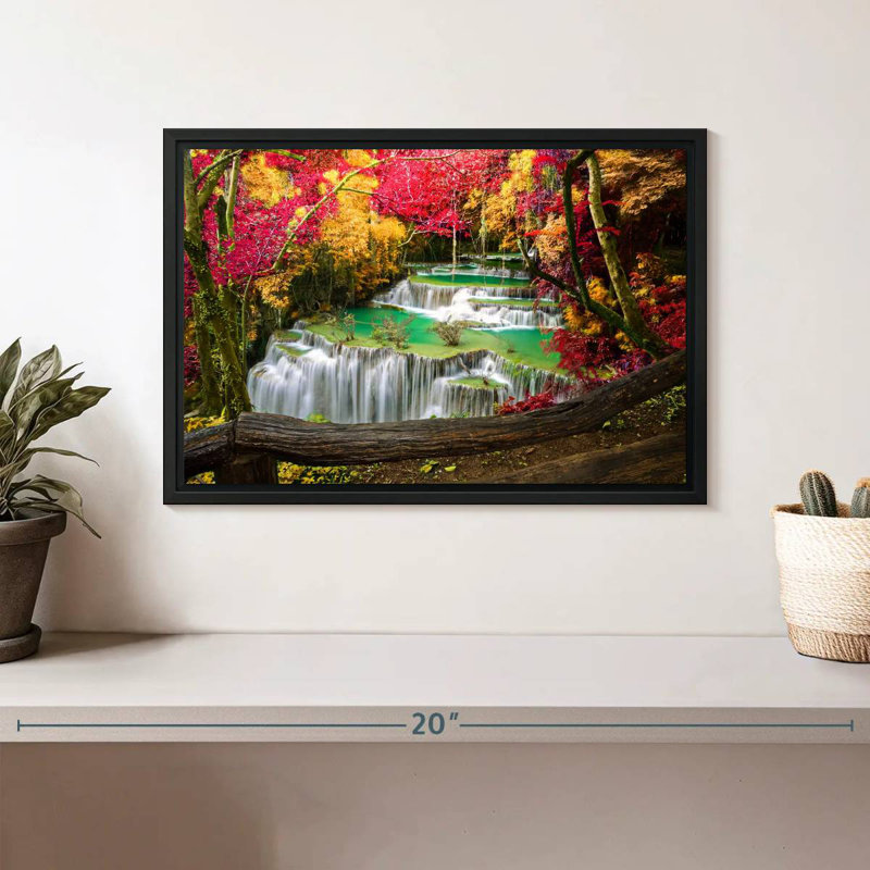 Cascade Huai Mae Khamin, Cadre flottant noir, 13 po x 9 po