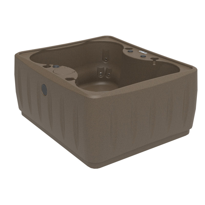 AquaRest Discover AR150 Standard 4-Person 12-Jet Plug & Play Hot Tub with LED Waterfall and Friction Heating, Brownstone