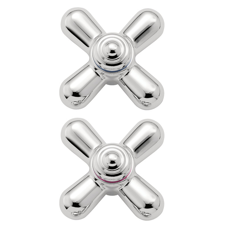 Monticello Large Cross Handle Inserts, Chrome