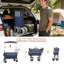Chariot pliant multifonctionnel à poussoir avec poignée rotative et auvent, pneus de plage de 9 po x 4 po pour le camping et la plage, capacité de charge de 480 lb, grande capacité de 300 L pour le transport, l'épicerie et l'utilisation à l'extérieur-125533390