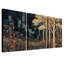 Ensemble de 3 toiles dorées et coquelicots oranges en mosaïque-50763289