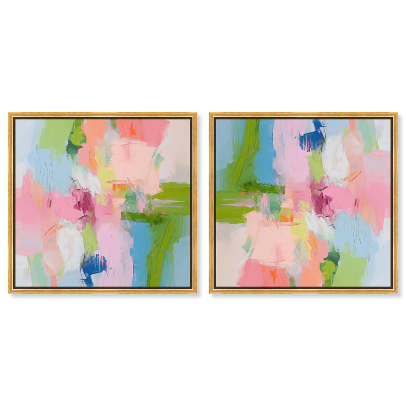 «Dynamic Brushwork Set», toile Dopamine par Art Remedy, Toile tendue, H 12 po x l 12 po