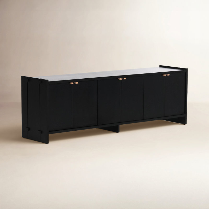 Handa TV Stand for TVs up to 75", Black Wash Poplar