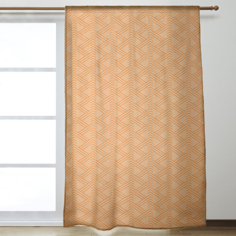 Jordao Room Darkening Curtain Single Panel, Orange