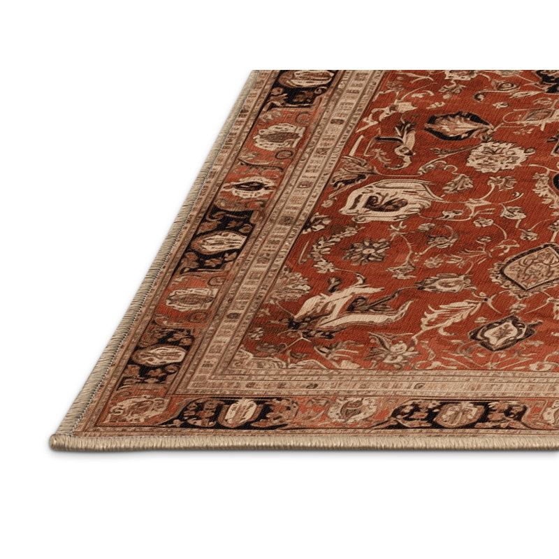 Tapis brun lavable à la machine, Carré 5 pi