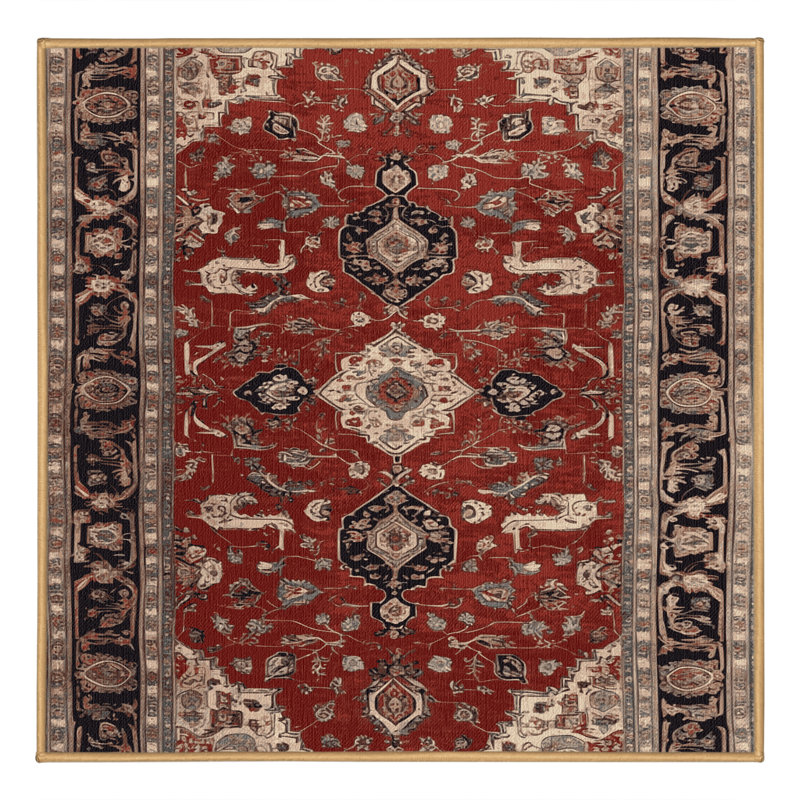 Tapis brun lavable à la machine, Carré 5 pi