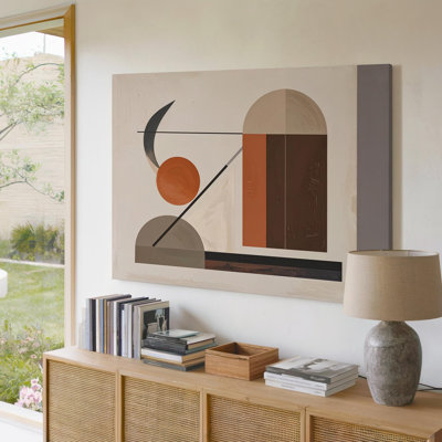 Canvas Wall Art Modernist Balance Canvasminimalist Earth Tone Abstract Geometry Ready To Hang Gallery Wrapped Home Decor Modern Design
