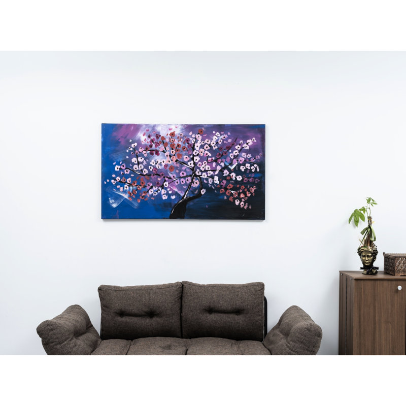 Exquisite 47'' X 27'' Wall Canvas - Pink, Hand-Painted Spring Accent Pink Painting, For Elderly Room