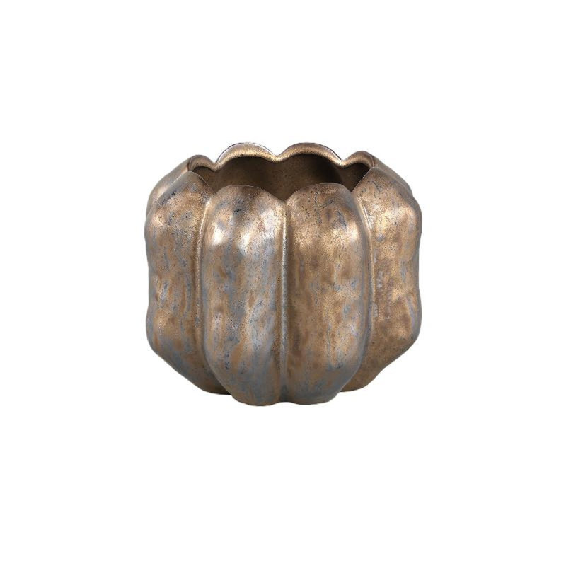Ciprian Ceramic Pot Planter, Bronze, 23cm H x 26cm W x 26cm D