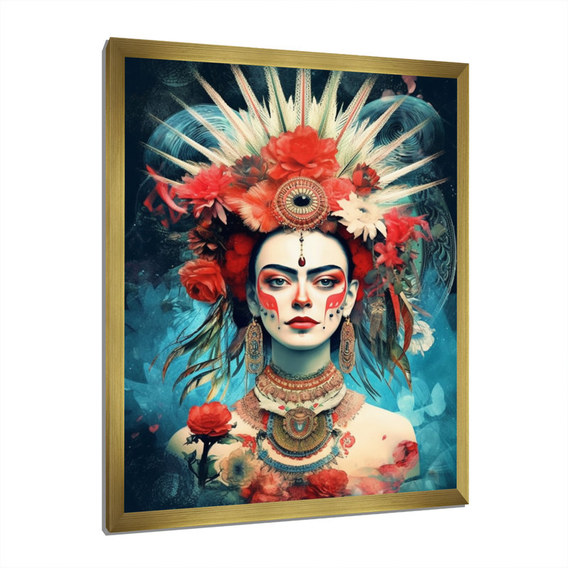 Floral Goddess II, reproduction d'art sur toile, H 20 po x l 12 po x P 1 po, Cadre doré à une seule photo