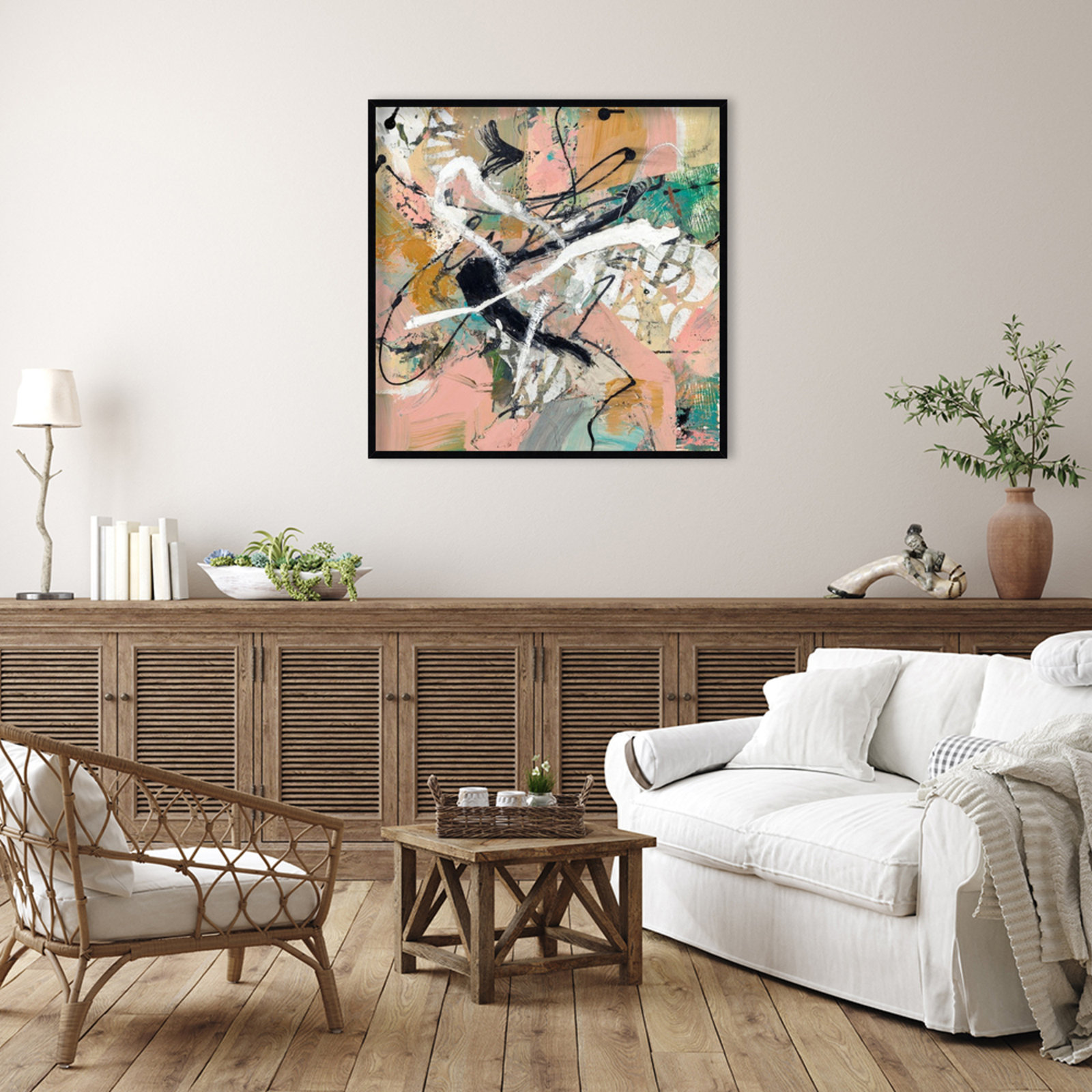 Sutter "Fluid" Print by Suzanne McCourt, 41" H x 41" W, Black