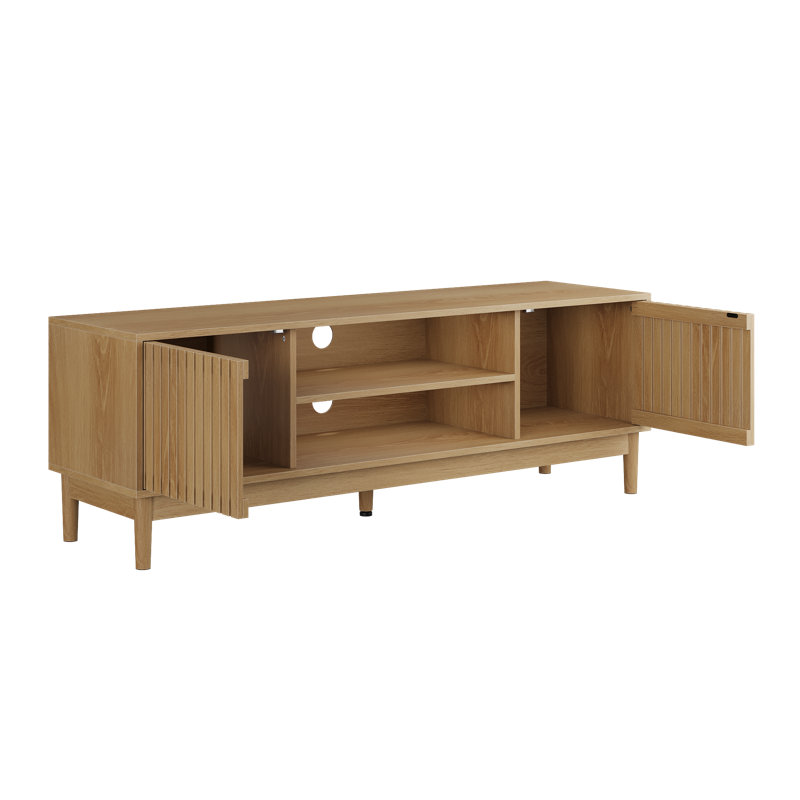 Meuble de rangement pour téléviseur et centres de divertissement, maison moderne en bois de 55 pouces