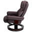 Fauteuil inclinable et repose-pieds 31 po contemporain en similicuir avec base pivotante en métal