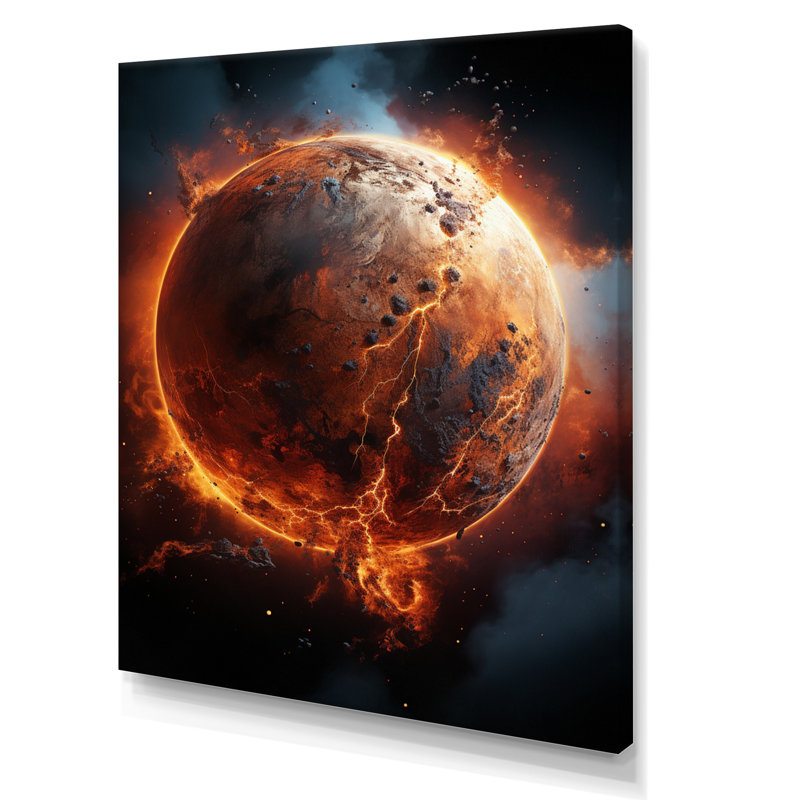 Planète rouge Mars Rusty I - Mars, impression d'art mural, H 32 po x l 24 po x P 1 po, Toile tendue