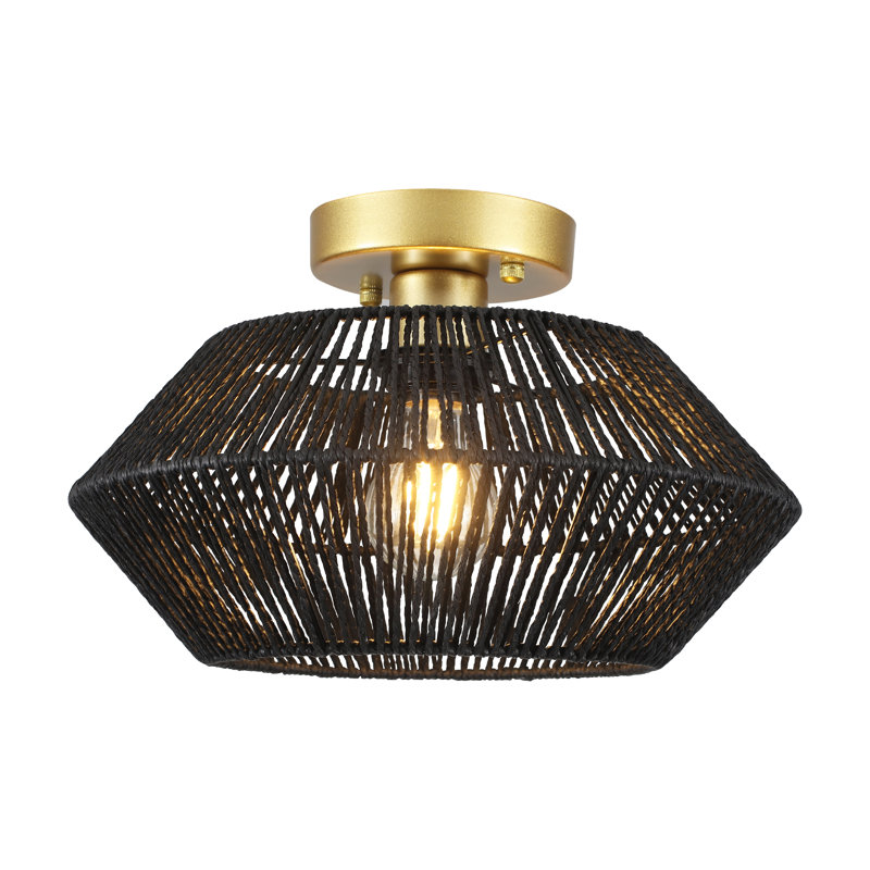 Tamoa Semi Flush Mount, Gold, Black